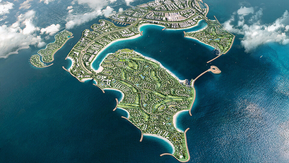 Masterplan layout of Bay Villas development on Dubai Islands