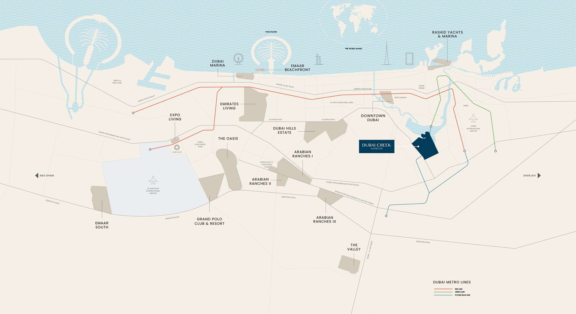 Dubai Creek Harbour Location Map