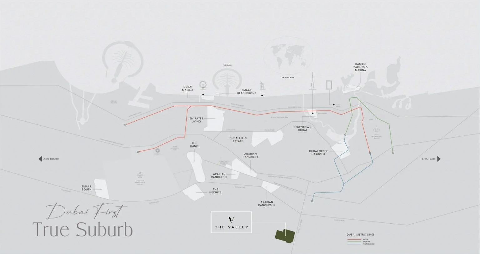 The Valley Location Map